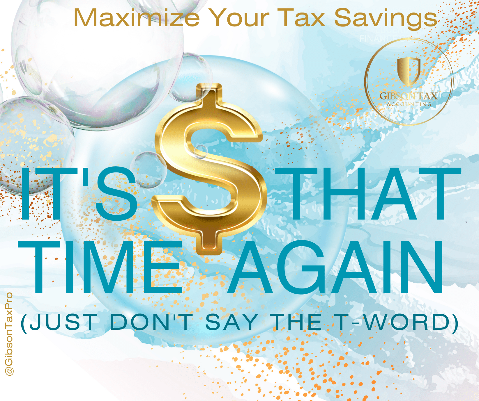 illustration of tax credits, dollar sign, and and bubbles representing tax deductions and credits for small businesses and individuals.