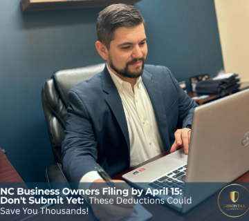 NC business owner reviewing tax deductions before April 15 filing deadline